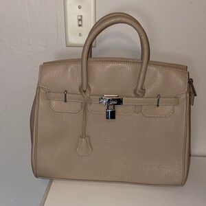 Large Pebbled Faux Leather Purse